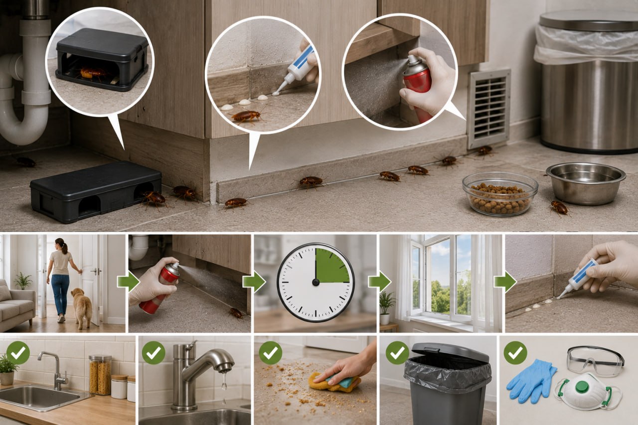как правильно использовать гели, ловушки и аэрозоли от тараканов